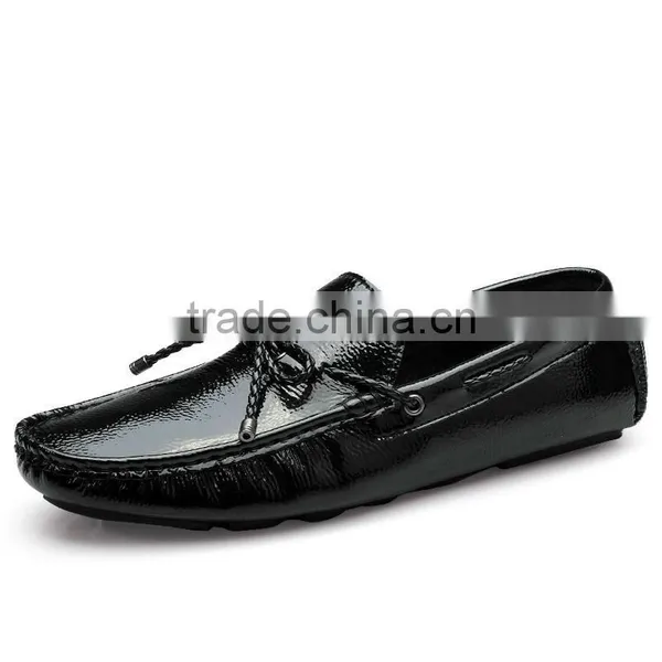 High Quality Adults Glazed Leather Shoes Sample for Male, Men Casual Shoes Putent Leather Made in Jinjiang Factory photo-3
