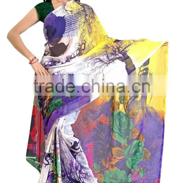 Designer Glamour Digital Printed Saree photo-3