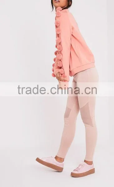 Women Pink Cute Fashion Sweater Long Sleeve Pullover Sweatshirt Plush Ball photo-4