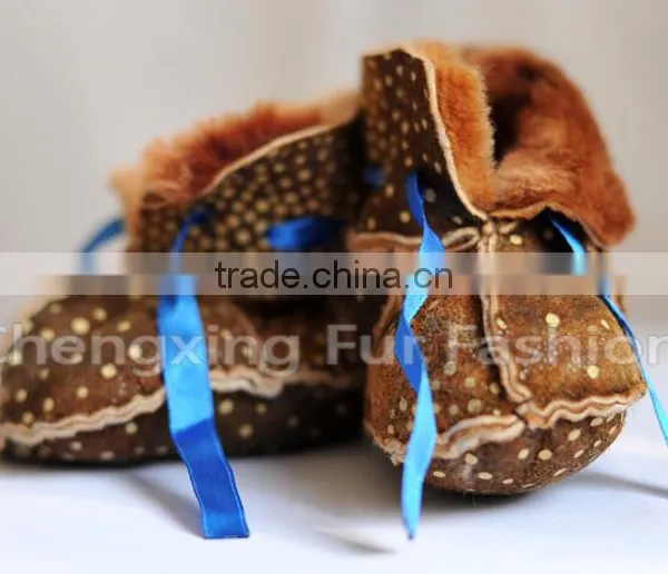 CX-SHOES-01 Genuine Sheared Sheep Leather Child Shoes photo-4
