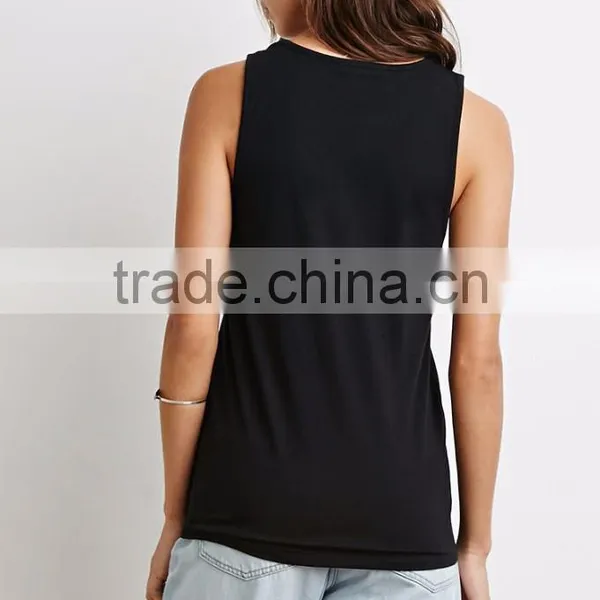2017 Women's Sleeveless Low Armhole t Shirt Casual 100 Cotton Tank Top photo-3
