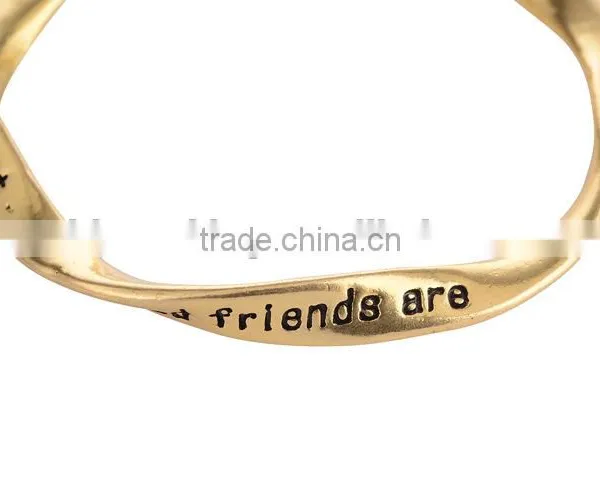 Good Friend Custom Engraved Bangle Fashion Design Friendship Bangles Twist Metal Bangle for Friend Gifts photo-3