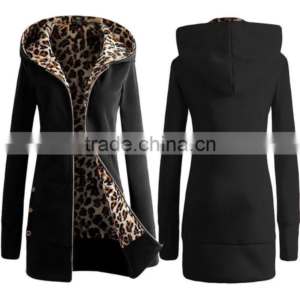 Hot Sale Custom Made Latest Womens Brushed Long Warm Thick Winter Fleece Hoodies photo-2