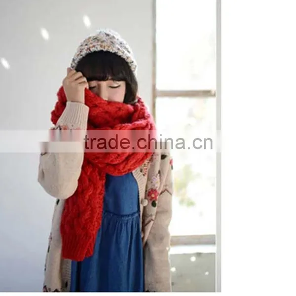 Autumn and Winter Wear Korean Style Mohair Warm Long Style Solid Fashion Knit Lovely Scarf Girl Hijab Scarf photo-2