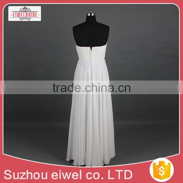 Sweetheart Floor-Length Chiffon White Evening Dress photo-3