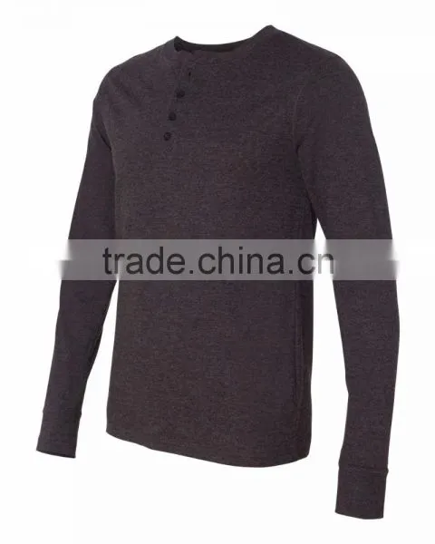 Bella+Canvas Men's Jersey Long Sleeve Henley Tee - 100% Combed and Ring-spun Cotton and Comes With Your Printed Logo photo-4