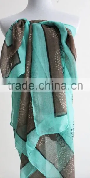 Aqua Blue Star Skull Scarf Taupe Skull Scarf With Aqua Blue Star photo-5