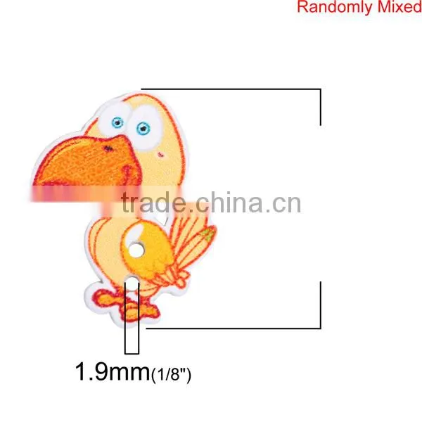 Wood Sewing Buttons Scrapbooking 2 Holes Duck At Random photo-2