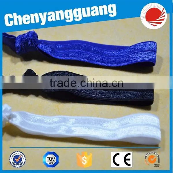 Nylon Solid Color Fold Over Elastic For Girl's Hair Ties photo-4