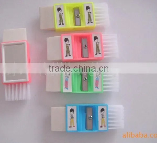 Plastic Sharpener With Eraser and Brush photo-5