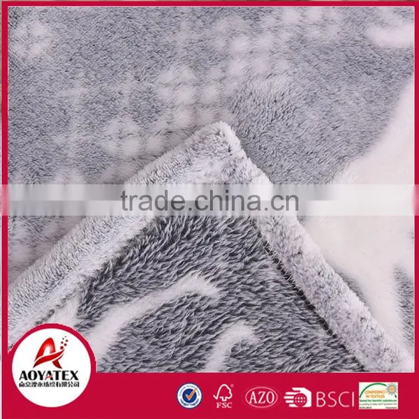 100% Polyester Super Soft Christmas Elk Back Print Flannel Fleece Blanket photo-3