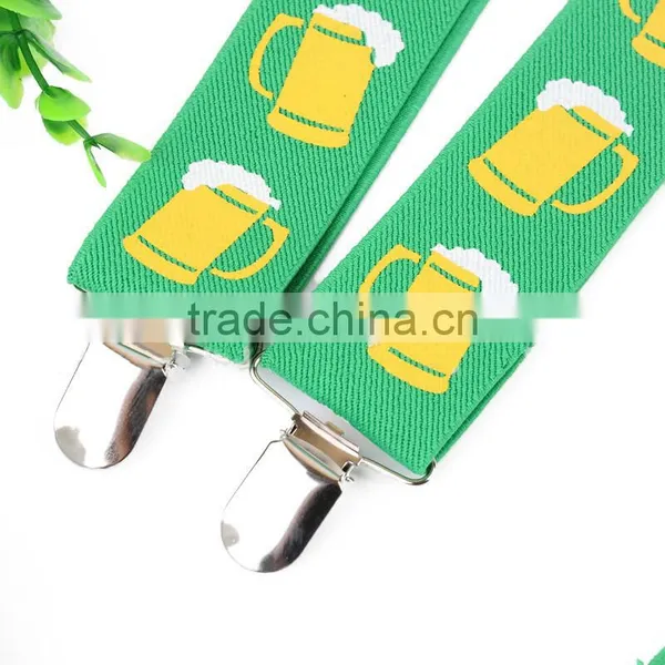 Women's/Men's Adjustable Clip-on Unisex 3.5cm Suspenders Green Yellow Deutsch Wein Und Bier-Festivals 2016 photo-5