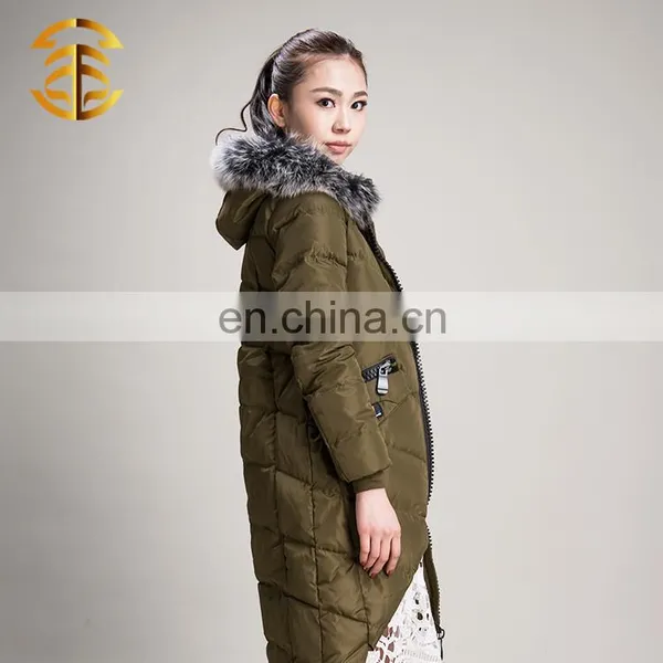 Wholesale OEM Service Long Style Hood Women Down Jacket photo-4
