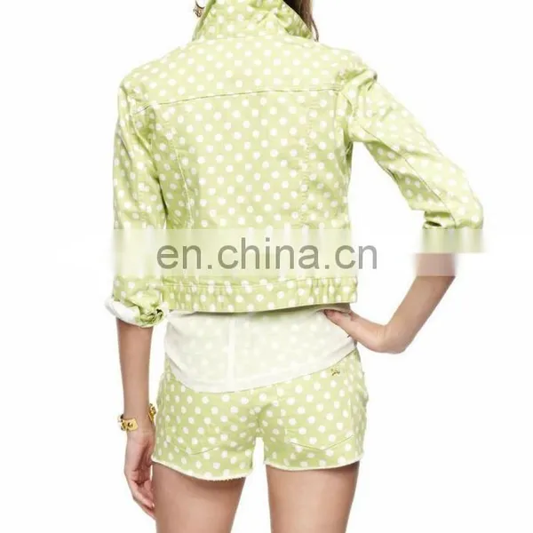 Cotton Printed Polka Dot Jean Jackets for Women - Sprint Jacket Women ( YC30001 ) photo-3