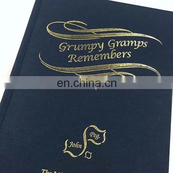 China Manufacture Gold Stamping Art Paper Thick A4/A5 Hardcover Leather Cover Book With Ribbon photo-5