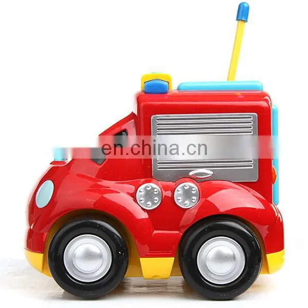 Mini 2 Channel Cartoon rc Car Fire Engine Toys for Kids photo-3