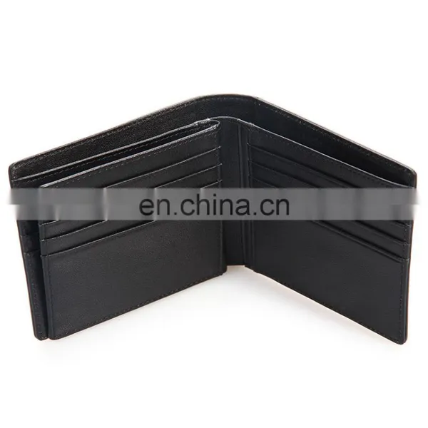 Fashion Handmade Black Slim Mens Wallet Genuine Leather photo-4
