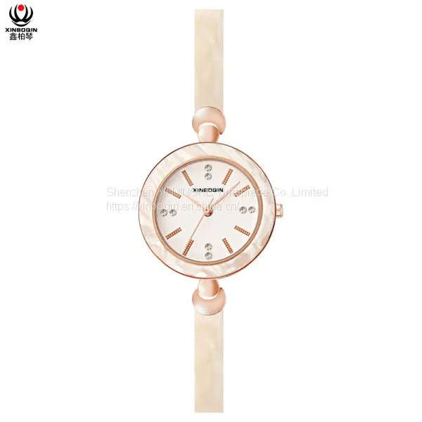 XINBOQIN Supplier Model Latest Design for Ladies Quality Brand Luxury Waterproof Acetate Watch photo-4