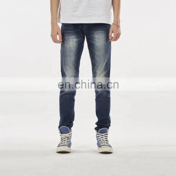 DiZNEW SLIM FIT MEN'S JEANS PANTS CRUSH JEANS FOR MEN DARK BLUE photo-2