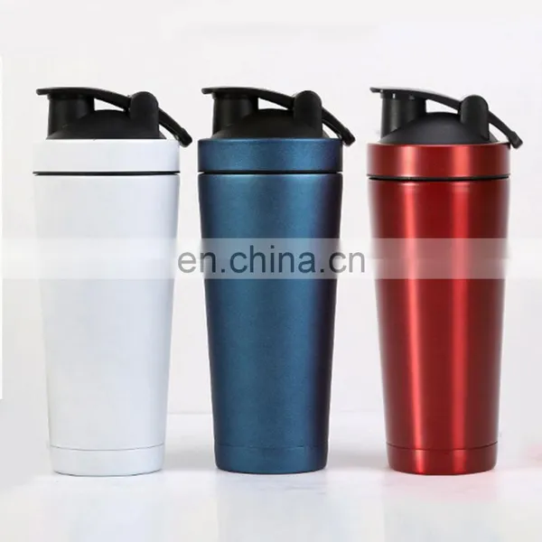 Protein Shaker With Visible Window Stainless Steel Shaker Bottle For Gym photo-2