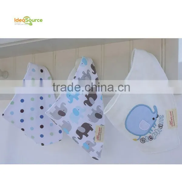 Top Grade 100% Cotton 3pcs Set/lovely Bandana Bibs/new Baby Bibs photo-2