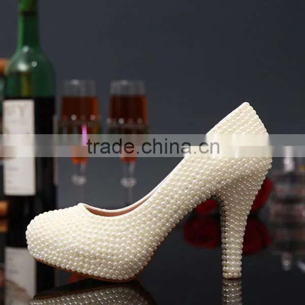 C71583A High Heel White Beautiful Wedding Party Shoes photo-3