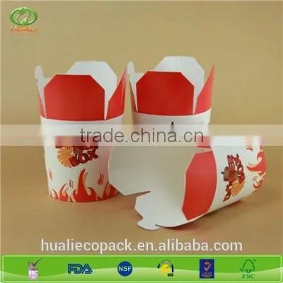 Single Wall Round Bottom Disposable Folding Paper Cardboard Lunch Box photo-6