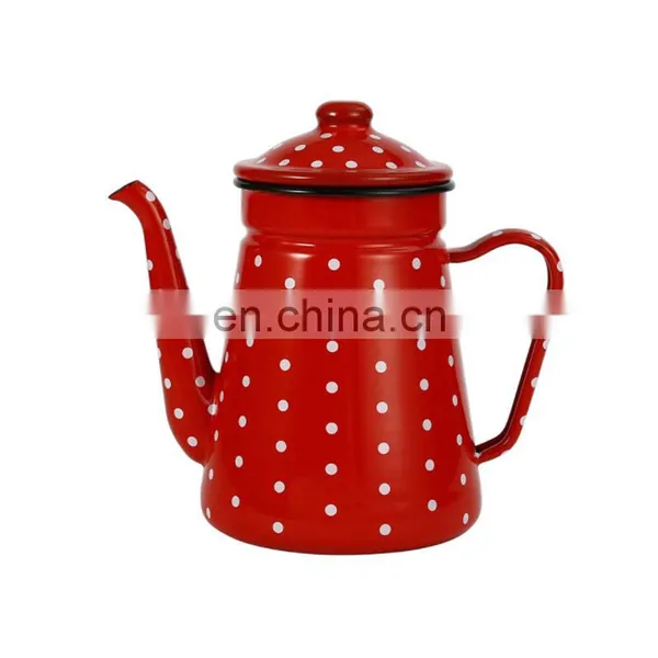 Tea Pot Coffee Kettle Steel Enamel Camping Kettle photo-2