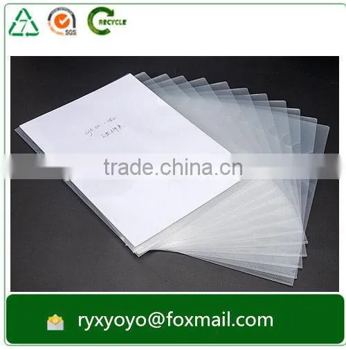 Factory Wholesale a4 Transparent Hard Plastic pp L Shape Clear File Folder photo-3