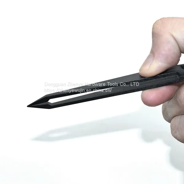 Anti Static Tool Black Carbon Fiber Plastic Tweezers 933 Clip Pointed Flat Elbow Round Head Width Maintenance Special 93302 photo-4