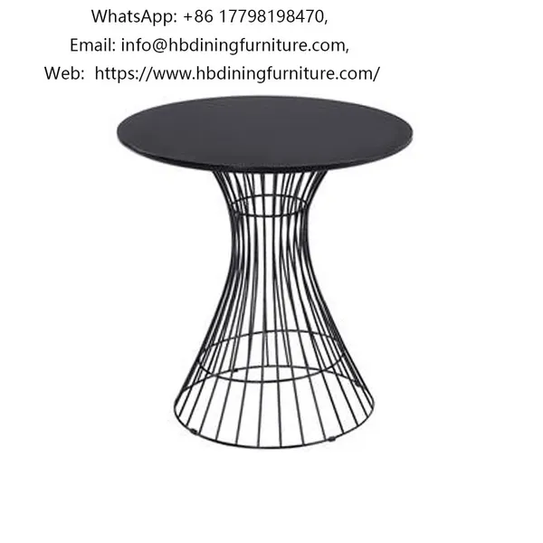 Round MDF Dining Table With Hollow Iron Legs