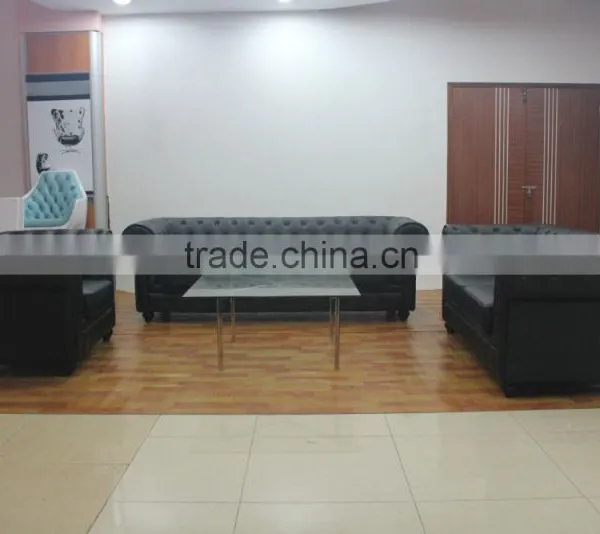 Replica Wooden Frame Chesterfield Sofa Set, Anonimo Chesterfield Sofa Design, Black Color Chesterfield Sofa Set for Living Room photo-3