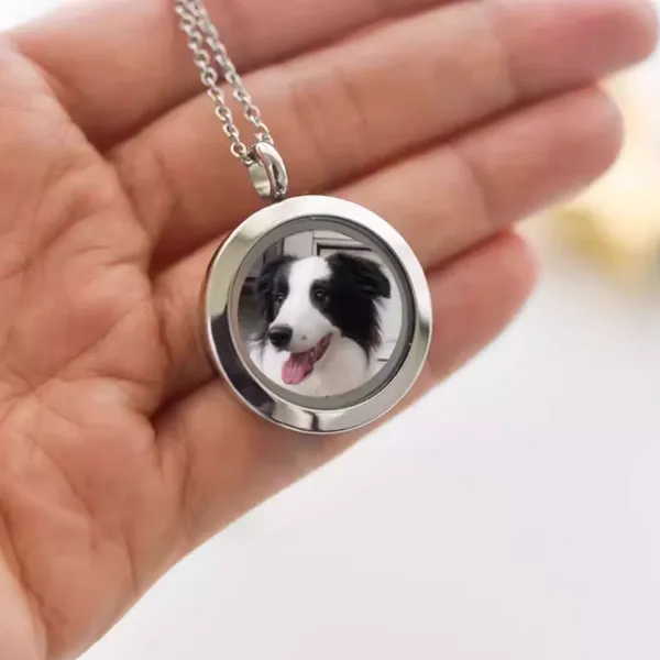 Lifetime Warranty Pet Memorial Pendant Necklace With Photo Insert photo-3
