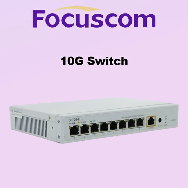 L3 Managed 10G Network Switch, 8-Port 10G Base-T RJ45 Ethernet Switch, High-Performance Enterprise Core/Aggregation Layer Switch Focuscom S5720-8H photo-3