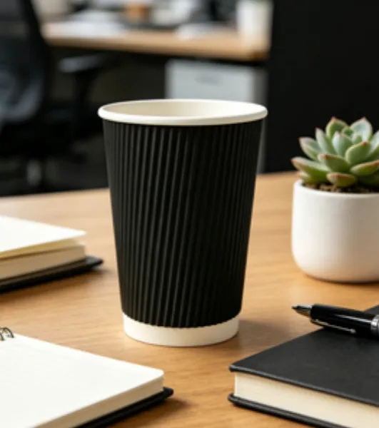 Custom Printed Corrugated Paper Cup for Ice Cream Tea Beverage - Biodegradable Disposable Tableware photo-2