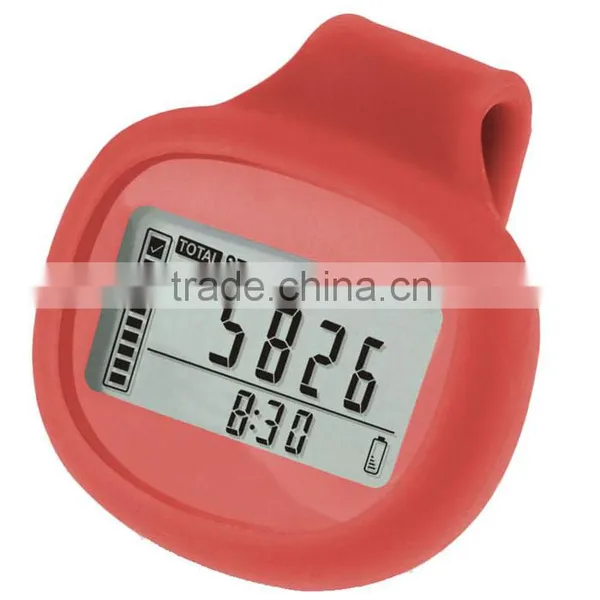Small Size 3D Silent Pedometer With Silicone Jacket Clip or Lanyard Walking Pedometer photo-5