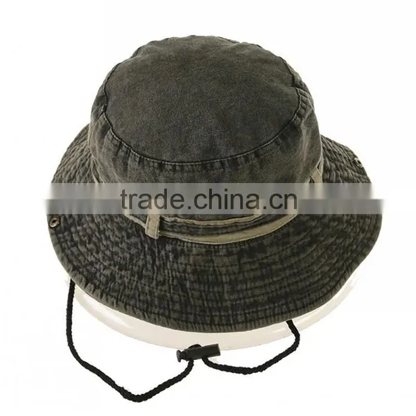 100% Cotton Unisex Wide Brim Military Cap Hunting Fishing Hat With String Outdoor Man Hat photo-2