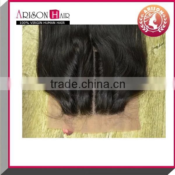 High Quality Natural Color Three Part Hair Closure Silk Base Closure Looks Natural photo-2