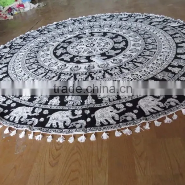 New OMBRE Mandala Round Roundie Towel Throw Tapestry Beach Yoga Mat Bohemian Hippie Beach Towel photo-4