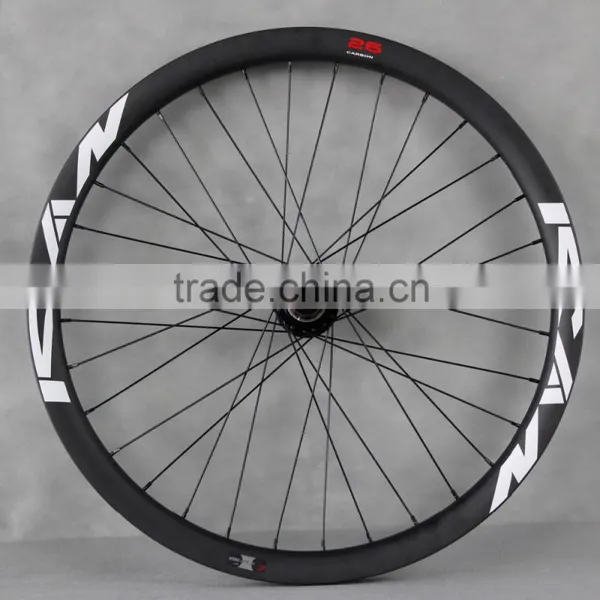 All Mountain Carbon Wheels 26er Mtb Carbon Wheelset 38mm Clincher Wheels Tubeless Ready Hookless Mtb Wheels AM260-TL photo-6