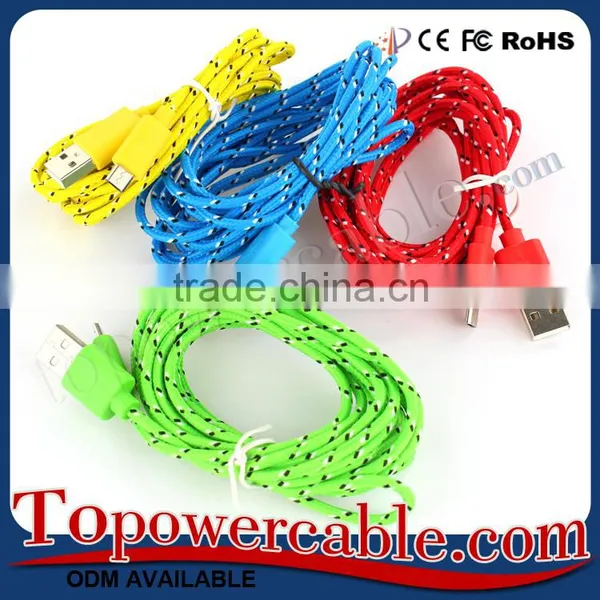Universal Fabric Knit Driver Download USB Charging Data Cable For Samsung Galaxy S4 I9500 photo-2