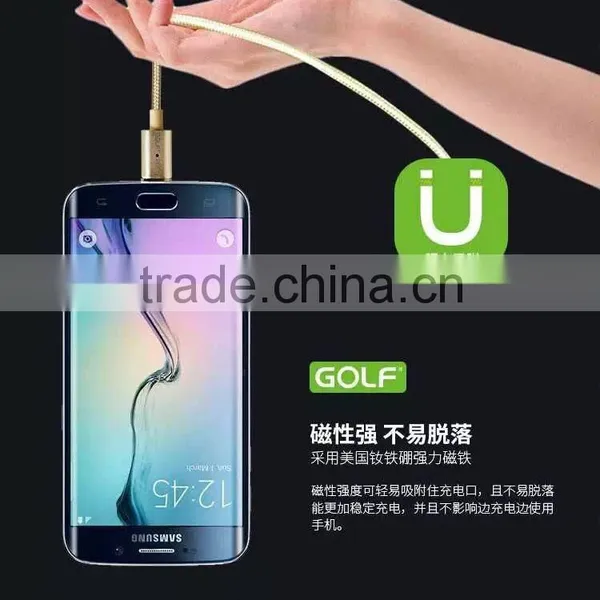 GOLF 1.2M Metal Maghetic Micro Data and Charge Cable LED Light 2.4A Weave Cable for Android Mobile Phone photo-4