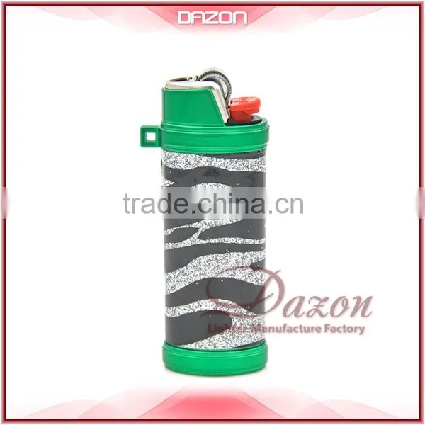 2015 Metal Green-Leather Lighter Case For BIC Custom photo-3