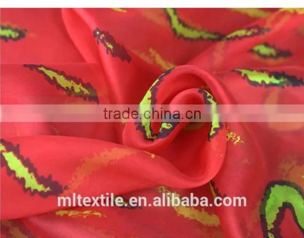 Beautiful Silk Chiffon Lurex Fabric Hot Sale Printed Silk Chiffon Fabric photo-5