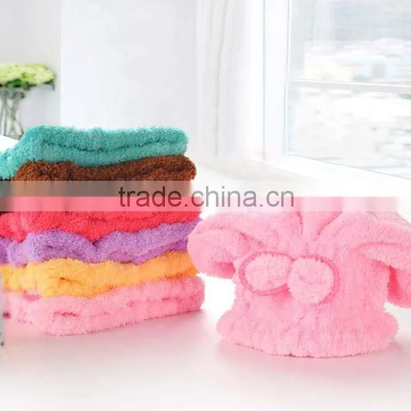 [LJ Towel] Super Absorbent Polyester Microfiber Hair Wraps Towel Drying Bath Spa Head Cap Turban Wrap photo-5