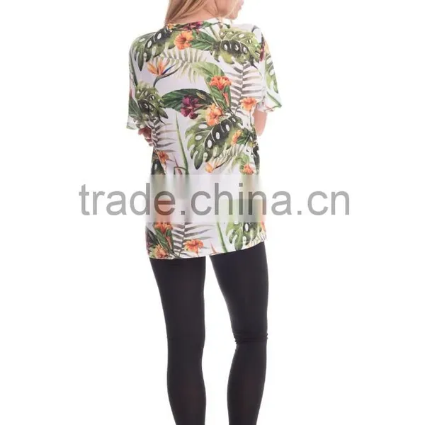 Factory New Arrived 3D Print Tropical Flower Wholesale Polyester Gym T-shirt photo-6