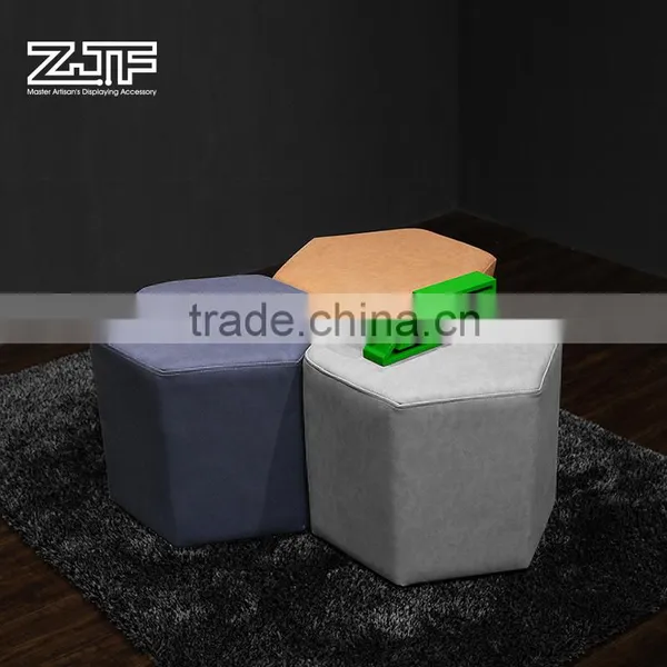 ZJF Creative Hexagon Leather Bar Stool New Design