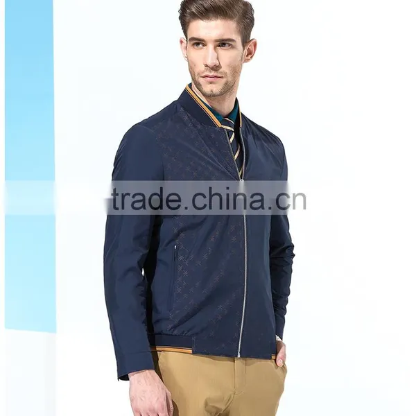 Navy Blue Casual Polyester Jacket Regular Fit Full Sleeves Jacket photo-4