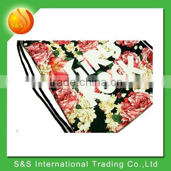 2015 New Style Multi-functional Eco Friendly Canvas Drawstring Shoe Bag and Beach Bag photo-2