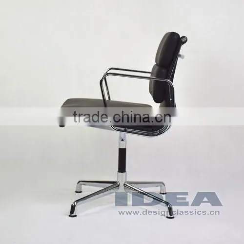 Replica Charles Charles Soft Pad Meeting Chair - Black Color Genuine Leather photo-3